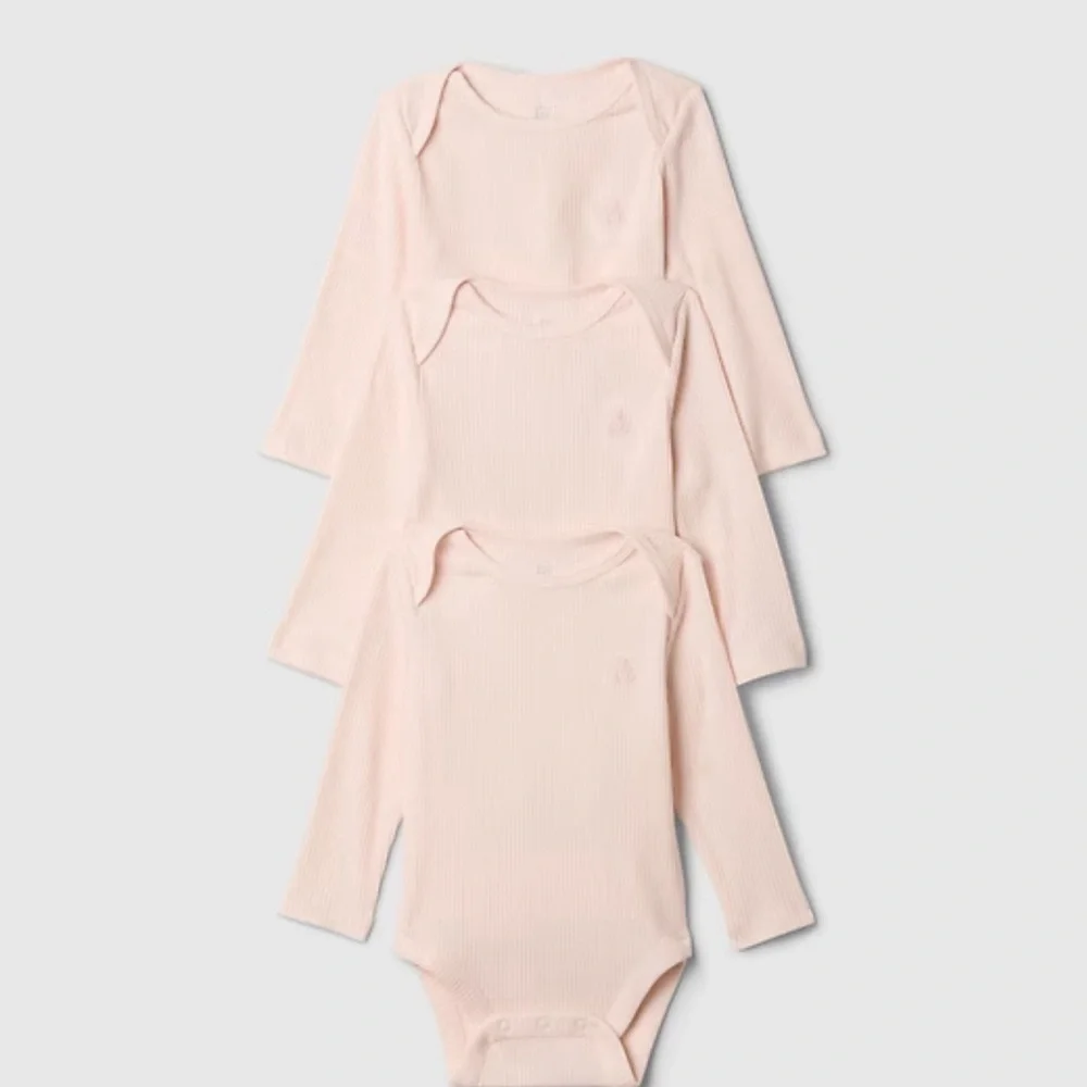 GAP Soft Pink Long Sleeve Bodysuit Set onesie